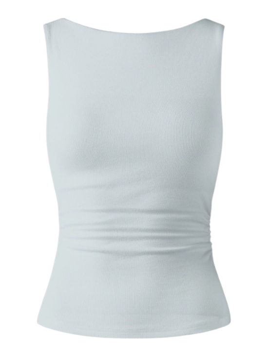 OGL Tops - OGL Ribbed Tank Top in Pale Sea Glass Blue